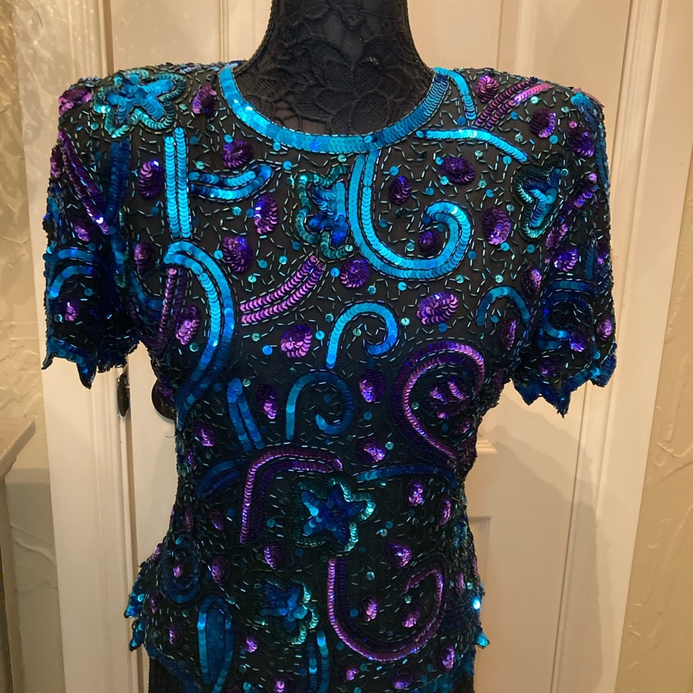Sequin top vintage Lawrence Kazar